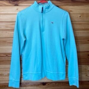 Vineyard vines teal blue 1/4 Zip pullover jacket Large